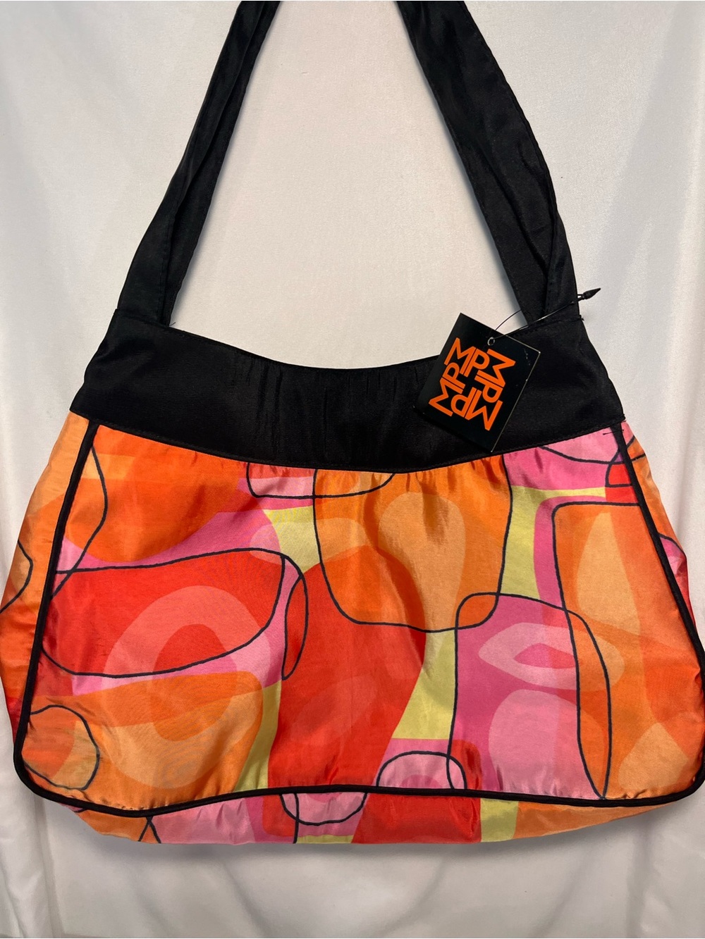 MZ Wallace Orange, Pink & Black Abstract Shoulder Bag